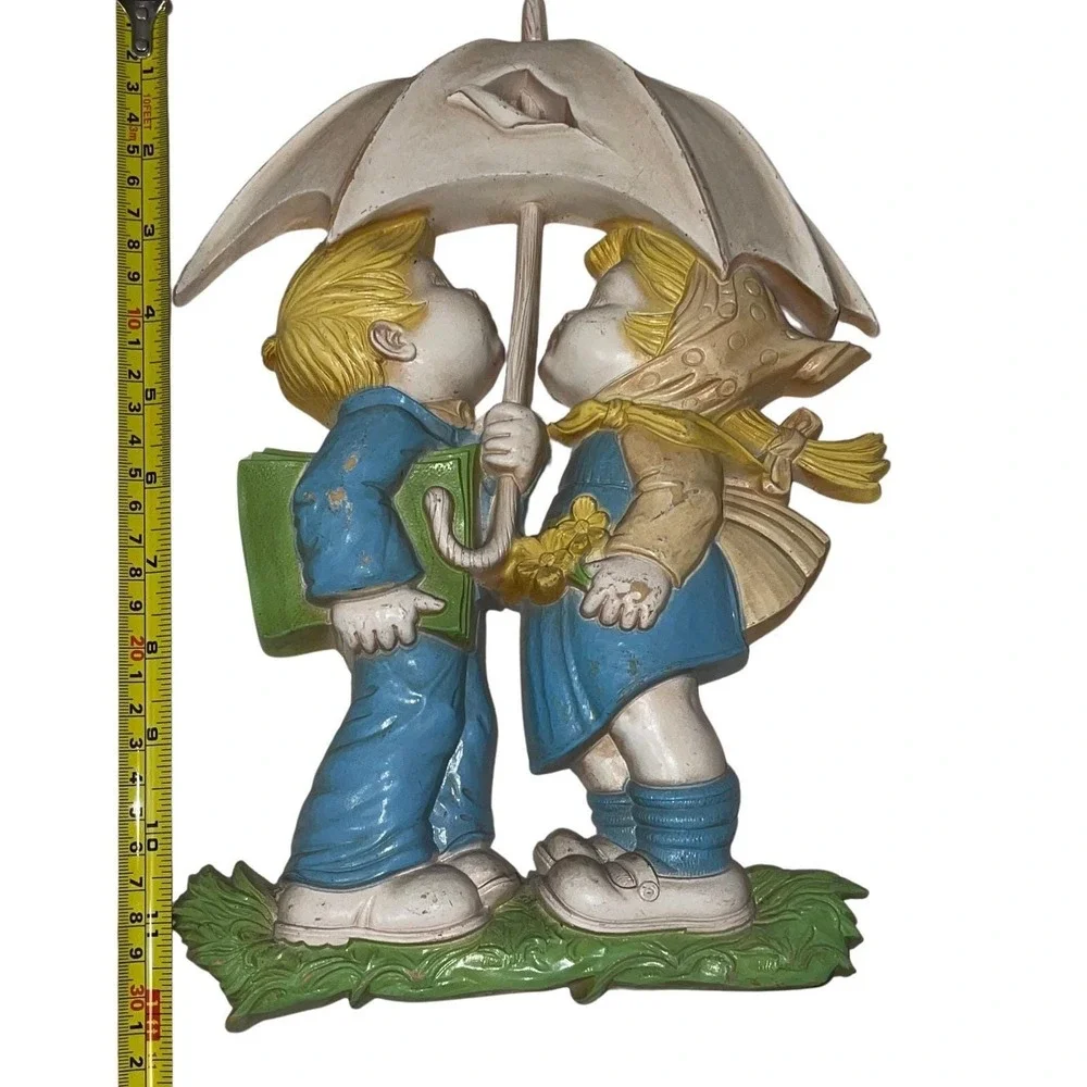 Vintage HOMCO‎ Boy & Girl Wall Plaques 1977 Dart Industries Nursery Decor Set 2